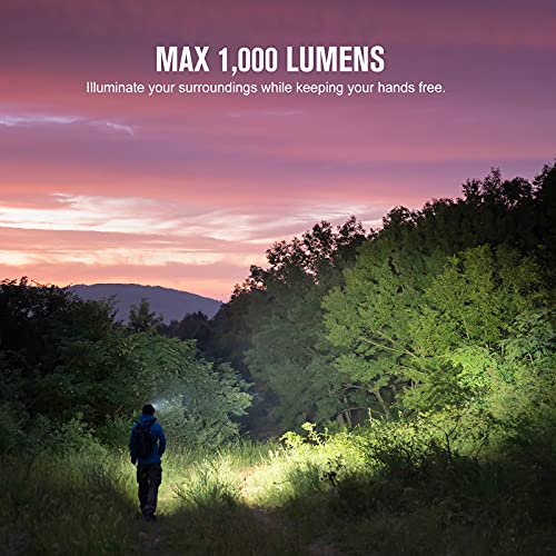 OLIGHT Array 2S Headlamp, 1000 Lumens with Hand Wave Control, 4 Modes Bright LED Head Lamp with Red Light, Rechargeable Lightweight Head Flashlights for Running, Working, Camping Gear