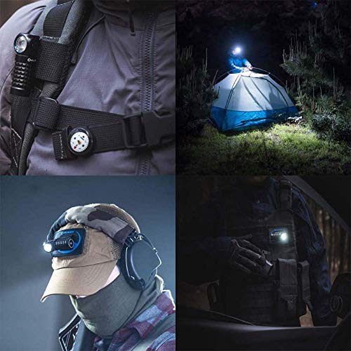 OLIGHT Perun Mini LED Headlamp 1000 Lumens Rechargeable, Right Angle Flashlight with Headband, EDC Handheld Flashlight for Camping, Running, Outdoor, Power Outage, Night Fishing, and Riding