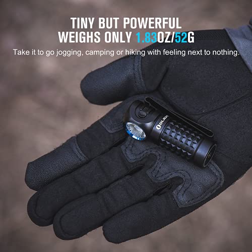 OLIGHT Perun Mini LED Headlamp 1000 Lumens Rechargeable, Right Angle Flashlight with Headband, EDC Handheld Flashlight for Camping, Running, Outdoor, Power Outage, Night Fishing, and Riding
