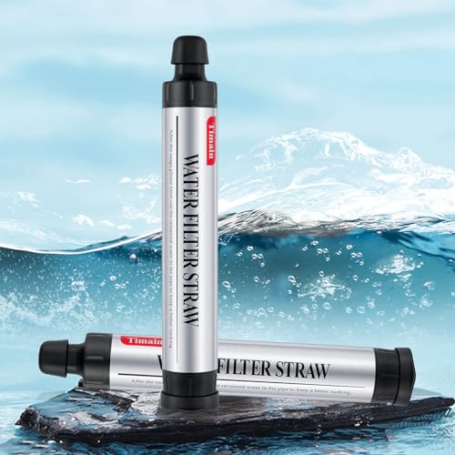 2 Pack Timain Water Filter Straw for Camping