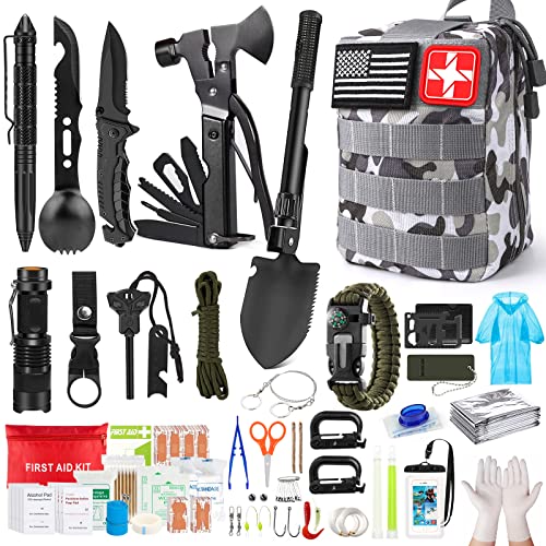222 PCS Emergency Survival Kit with Molle Bag