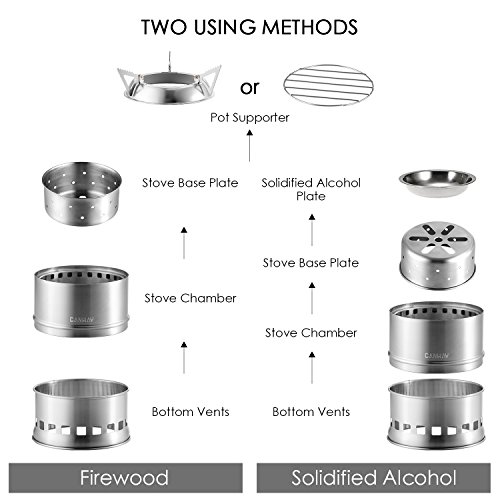 Portable Stainless Steel Camping Stove with Carry Bag