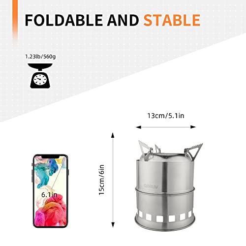 Portable Stainless Steel Camping Stove with Carry Bag