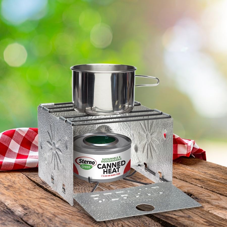 Compact Sterno Folding Stove for Emergency Food Prep