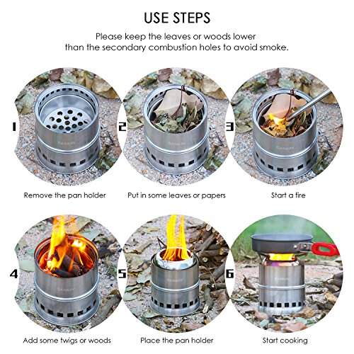 Portable Stainless Steel Camping Stove with Carry Bag