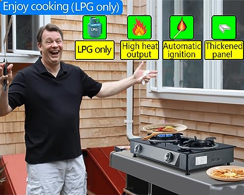 Horynar Propane 2 Burner Portable Gas Stove 26000 BTU