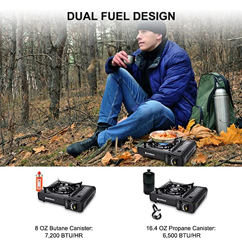Portable Camplux Dual Fuel Stove for Camping- CSA Certified