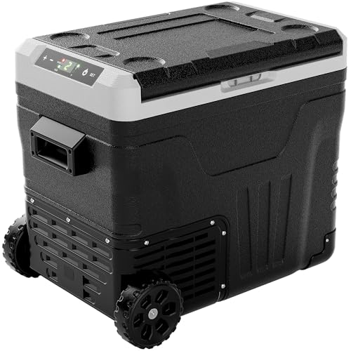 12V Portable Refrigerator with Wheels, 53 Quart