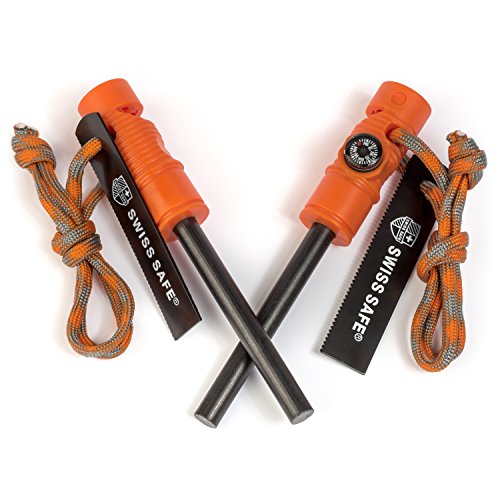 Swiss Safe 5-in-1 Fire Starter (2-Pack) for Camping