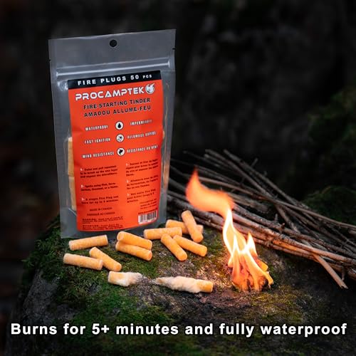 Procamptek Fire Plugs (50 Plugs) Waterproof Fire Starter
