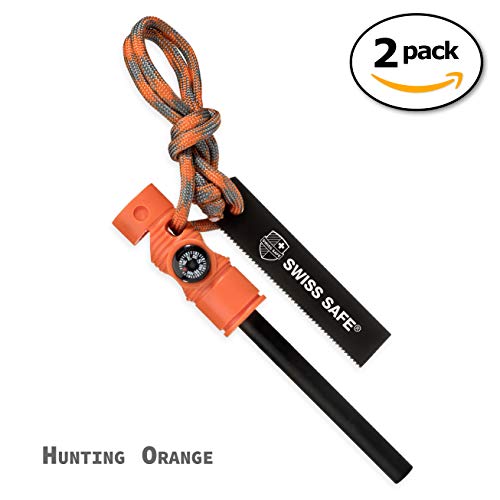 Swiss Safe 5-in-1 Fire Starter (2-Pack) for Camping
