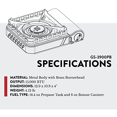 Gas One Dual Fuel Portable Stove - 15,000BTU