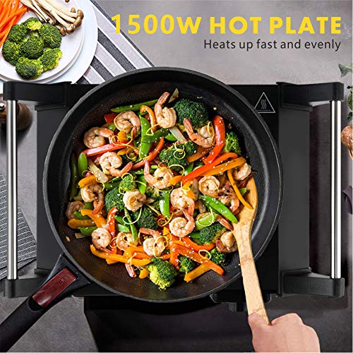 Portable Electric Stove with Adjustable Temperature, Stay Cool Handles