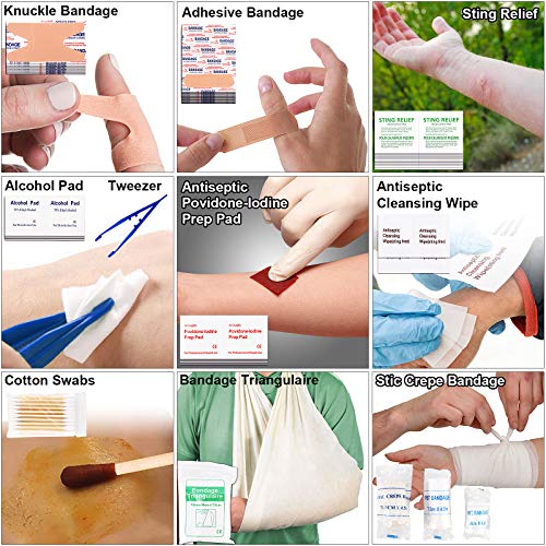 216 Piece Professional Survival Gear First Aid Kit for Camping