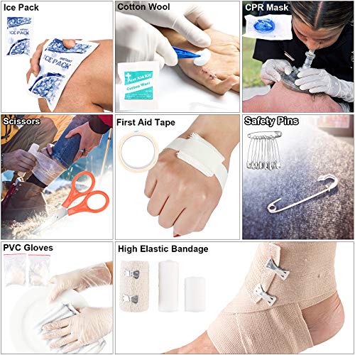 216 Piece Professional Survival Gear First Aid Kit for Camping