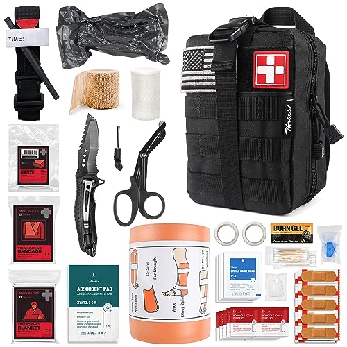 Emergency Survival First Aid Kit with Tourniquet & More