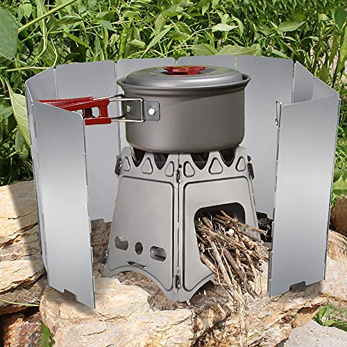 Aluminum Stove Windscreen with Drawstring Bag for Camping