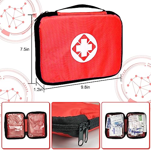300PC Red Travel First Aid Kit - Essential for Camping & Hiking