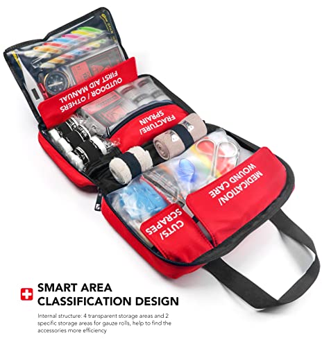 330 Piece Premium Waterproof First Aid Kit for Camping