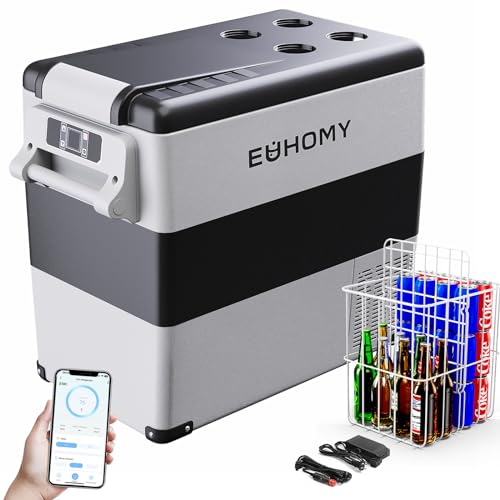 EUHOMY 55L Portable Car & RV Refrigerator/Freezer, Gray