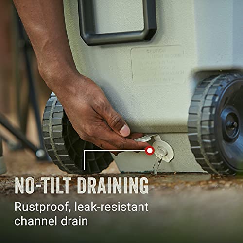 Coleman 100QT Wheeled Cooler in White/Red - RCK/W/RCK