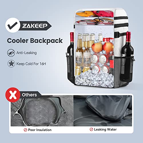 ZAKEEP Multifunctional Leakproof Cooler Backpack, 36 Can Capacity