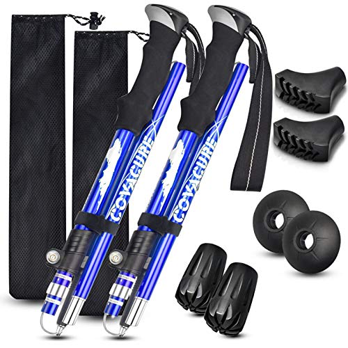 Covacure Aluminum Trekking Poles with Quick Lock System