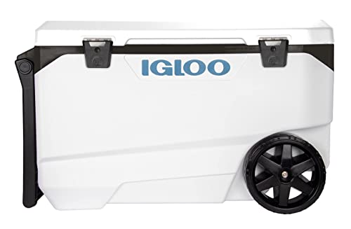IGLOO Marine 90 Qt Roller Cool Box, White