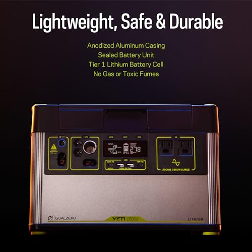 Goal Zero Yeti 1500X Portable Power Station - Solar Generator for Camping