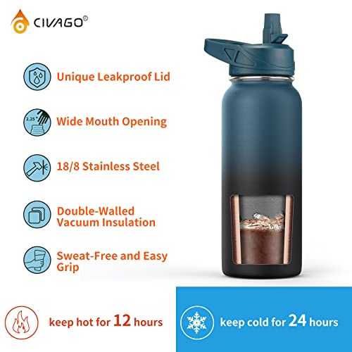 CIVAGO 32 oz Stainless Steel Insulated Water Bottle