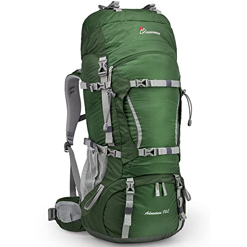 70L Internal Frame Camping Backpack with Rain Cover