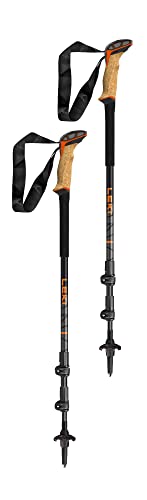 LEKI Makalu Cork Lite Aluminum Walking Poles - Orange