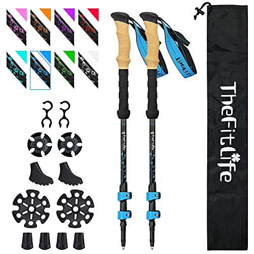 Collapsible Carbon Fiber Trekking Poles with Cork Handles