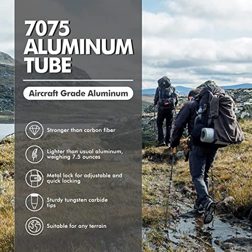 Adjustable Hiking Poles - Lightweight Aluminum Trekking Poles