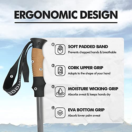 Adjustable Hiking Poles - Lightweight Aluminum Trekking Poles