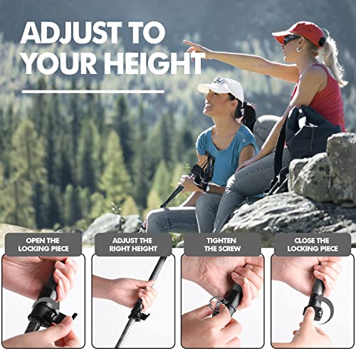 Adjustable Hiking Poles - Lightweight Aluminum Trekking Poles