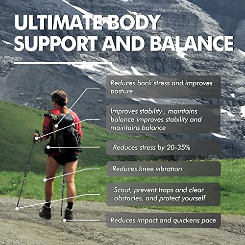 Adjustable Hiking Poles - Lightweight Aluminum Trekking Poles