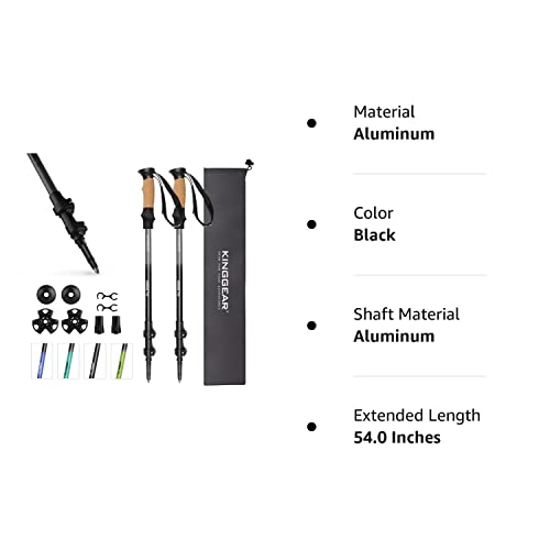 Adjustable Hiking Poles - Lightweight Aluminum Trekking Poles