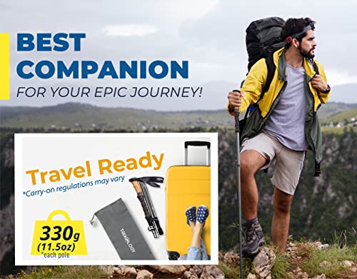 Collapsible Trekking Poles with Cork Handle for Hiking