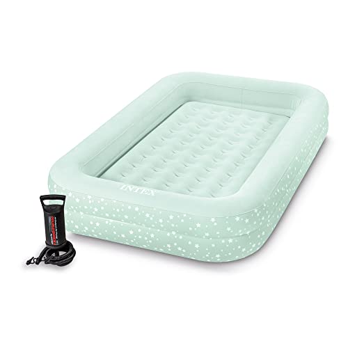 INTEX Inflatable Kidz Travel Bed Set: Hand Pump, Carry Bag, Removable Mattress, Quick Inflation