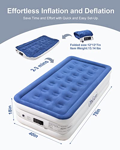 OhGeni Twin Air Mattress with Built-in Pump
