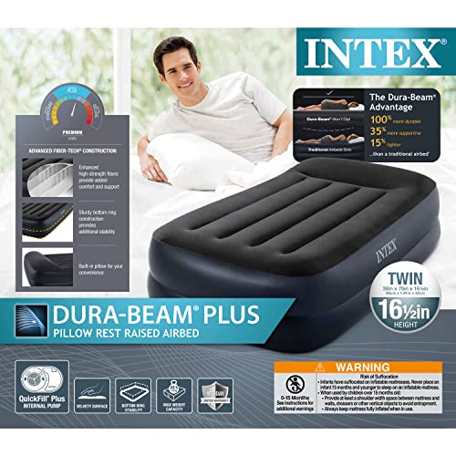 INTEX Dura-Beam Plus Pillow Rest Air Mattress - Twin