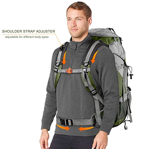 Loowoko Waterproof 50L Hiking Backpack with Rain Cover