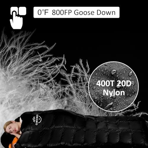 OMVMO Lightweight 4 Season Down Sleeping Bag for Backpacking