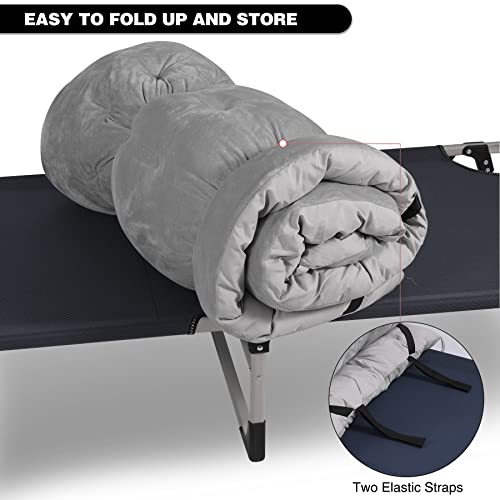 REDCAMP Folding Cot Mattress Pad, Grey, 75x30