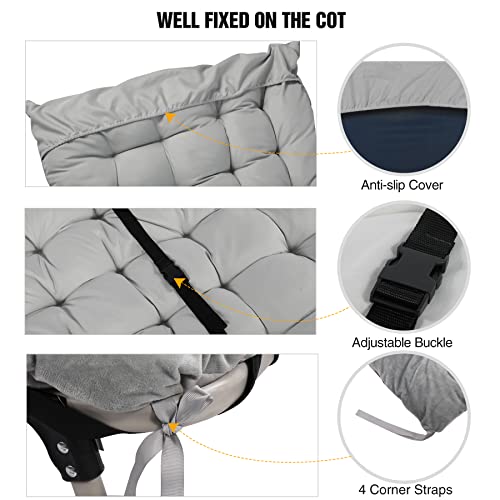 REDCAMP Folding Cot Mattress Pad, Grey, 75x30