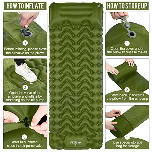 Ultralight Inflatable Sleeping Pad for Camping, Hiking