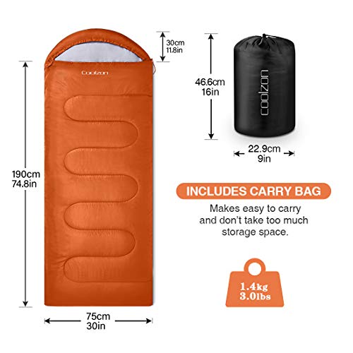 Coolzon Lightweight Sleeping Bag for All Season Camping