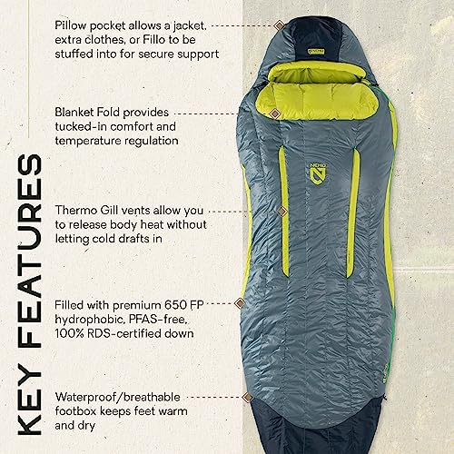 NEMO Disco Sleeping Bag | Plush Down, Side Sleeper