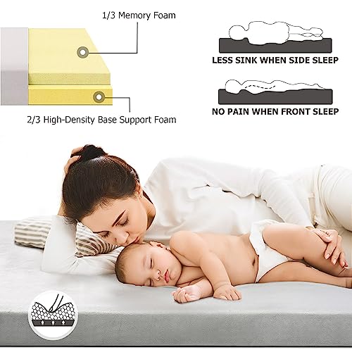 Willpo Memory Foam Camping Mattress Lightweight, Waterproof Gray